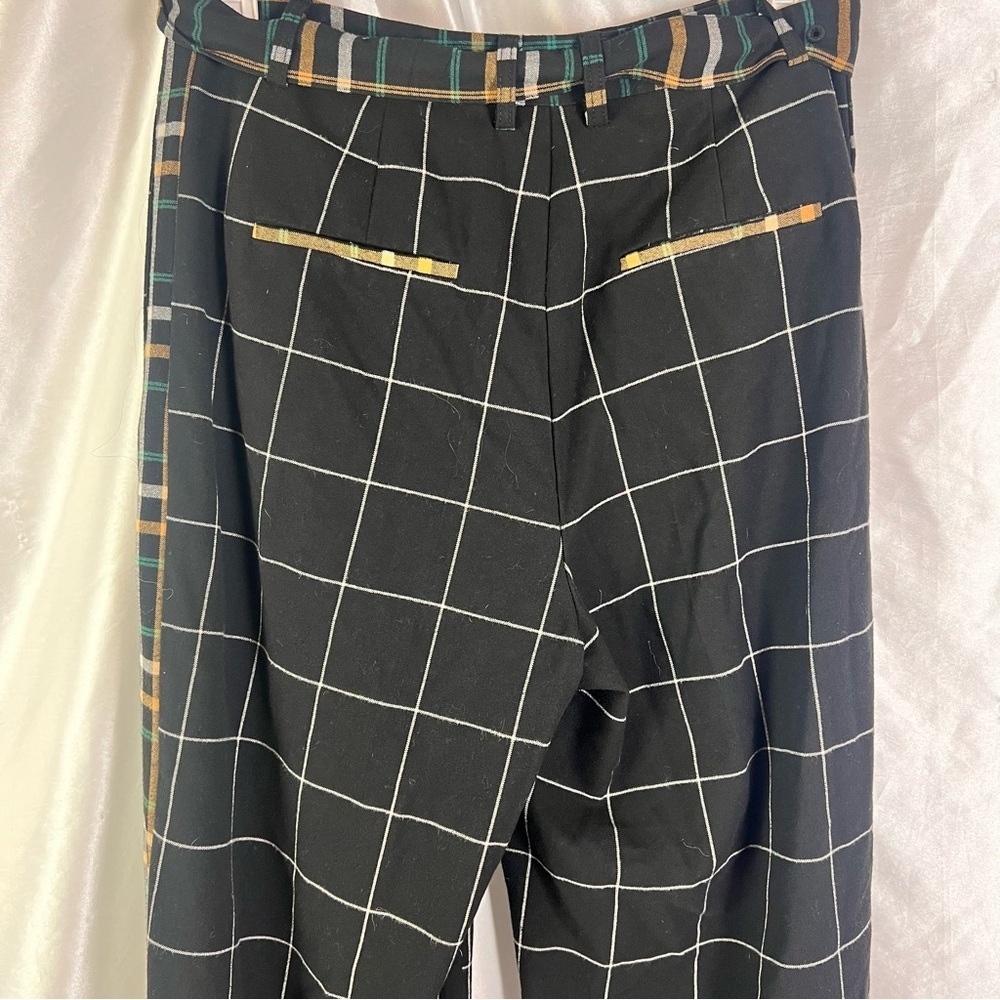 Who What Wear Black Contrast Plaid Wide-Leg Pants – Trendy & Tailored (Size 14) - Picture 5 of 9